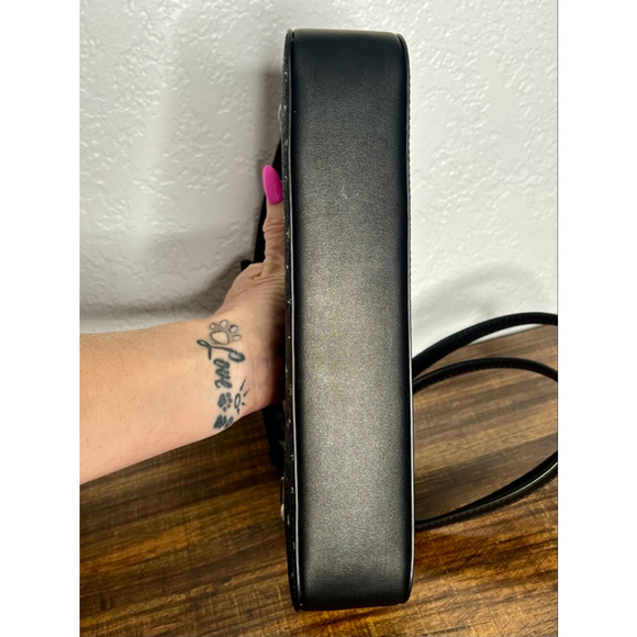 Michael Kors Arden Medium Black Star Print Crossbody Bag with Zip Closure - Picture 7 of 8